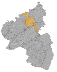 Die Abbildung zeigt eine Karte von Rheinland-Pfalz, auf welcher die Grenzen der Naturräume eingezeichnet sind. Der Naturraum Mittelrhein, welcher sich im Nordwesten des Bundeslandes befindet, wurde gelb markiert, während der Rest der Karte grau ist. Die Abbildung zeigt eine Karte von Rheinland-Pfalz, auf welcher die Grenzen der Naturräume eingezeichnet sind. Der Naturraum Mittelrhein, welcher sich im Nordwesten des Bundeslandes befindet, wurde gelb markiert, während der Rest der Karte grau ist.