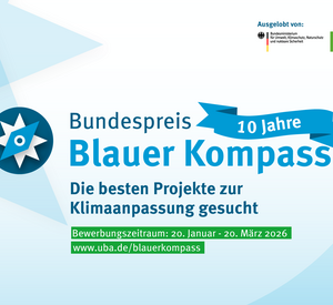 Das Bild zeigt den Header zum Wettbewerb Blauer Kompass