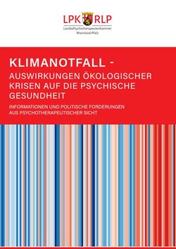 Das Bild zeigt das Titelblatt der Broschüre "Klimanotfall - Auswirkungen ökologischer Krisen auf die die psychische Gesundheit"