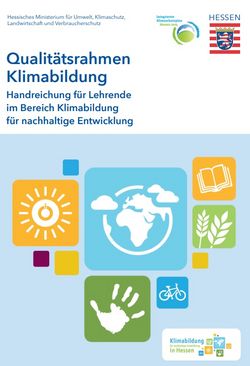 Das Bild zeigt die Titelseite der Handreichung Qualitätsrahmen Klimabildung